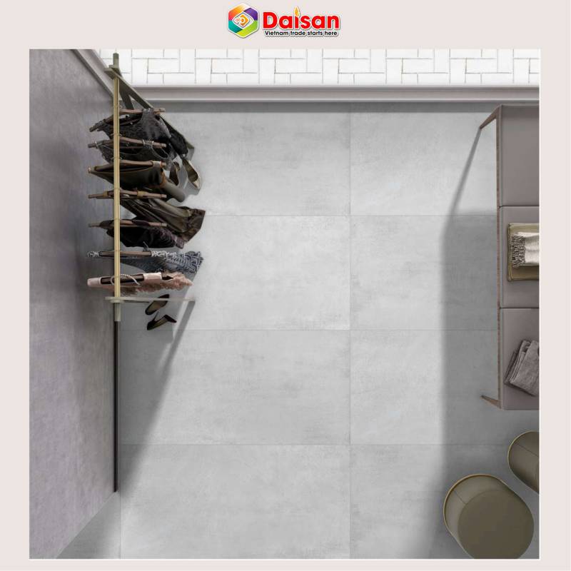 Gạch khổ lớn cao cấp nhập khẩu Ấn Độ men matt 60*120 cm Concrete Bianco