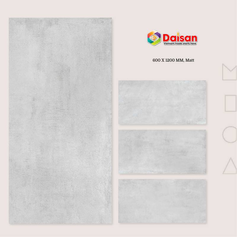 Gạch khổ lớn cao cấp nhập khẩu Ấn Độ men matt 60*120 cm Concrete Bianco