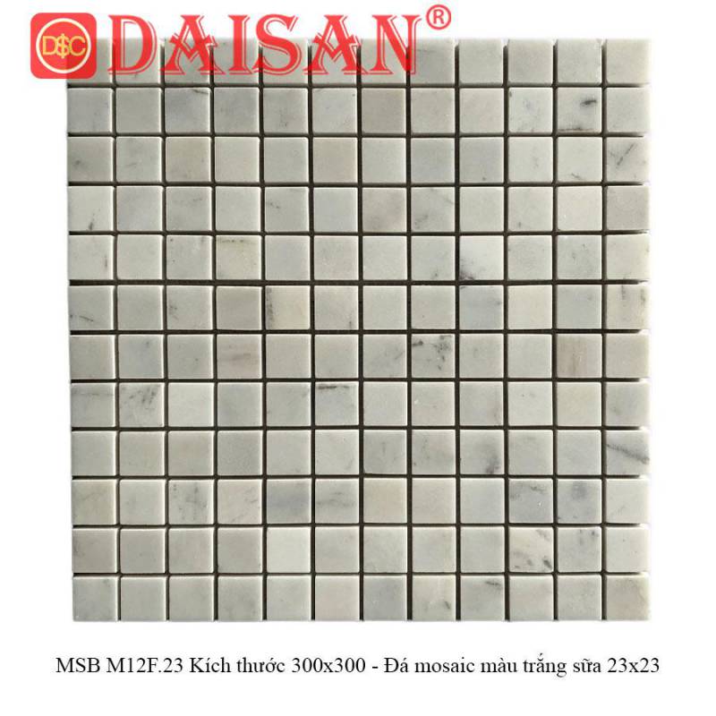 Mosaic đá trắng sữa chip 23x23 LUX-23PV001
