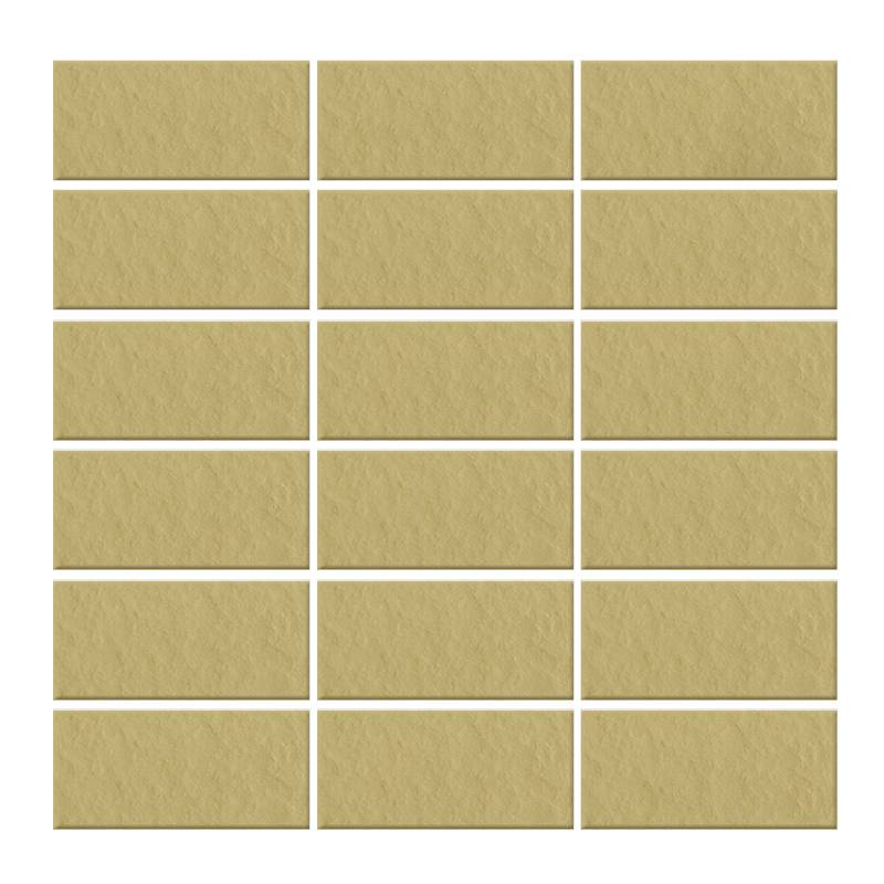 Gạch Mosaic thẻ màu vàng cam bề mặt sần 45x95mm 4934