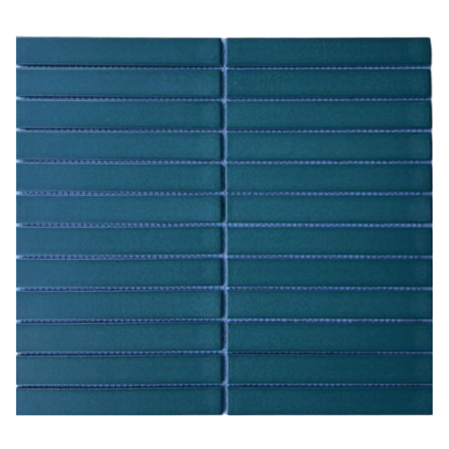 Gạch Mosaic que xanh đậm mờ KT 22x145mm mã MHT 2211M