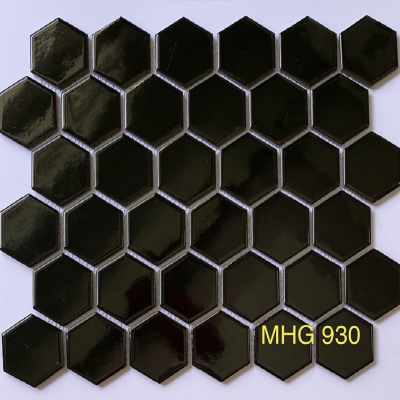 Gạch mosaic lục giác đen bóng MHG930
