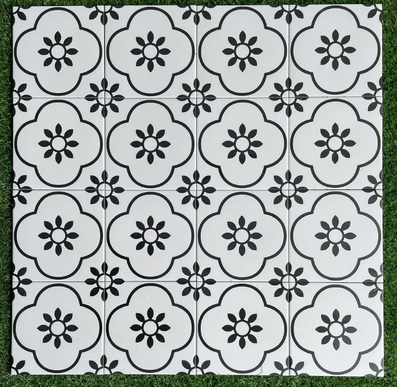 Gạch Bông Trung Quốc, men mờ xương porcelain, KT 200x200, KL-2006 (1 hộp/25 viên/1m2)