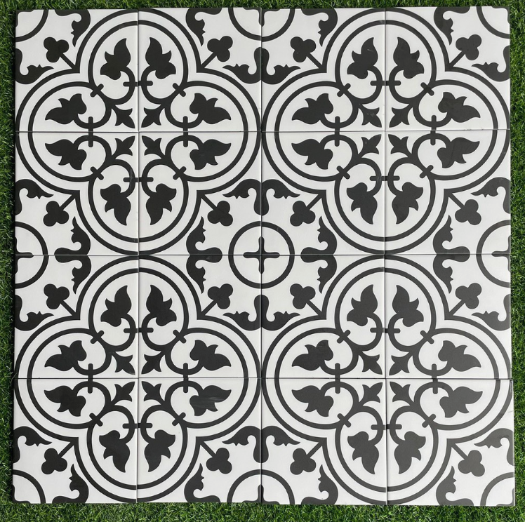 Gạch Bông Trung Quốc, men mờ xương porcelain, KT 200x200, KL-2008 (1 hộp/25 viên/1m2)