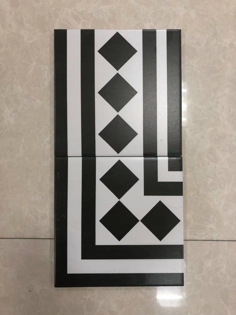 Gạch bông Trung Quốc, men mờ xương porcelain, KT 20x20, Góc LZ07 (1 hộp/25 viên/1m2)