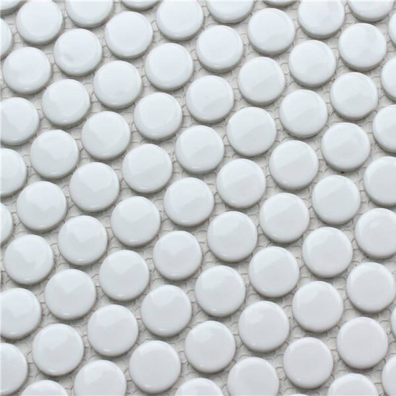 Gạch mosaic trang trí bi tròn trắng 28EB-01