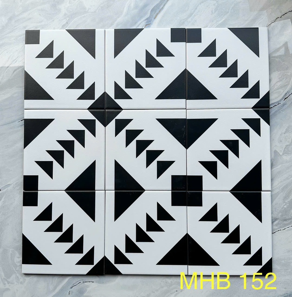 Gạch bông Trung Quốc, men mờ xương porcelain, KT 20x20, MHB152 (1 hộp/25 viên/1m2)