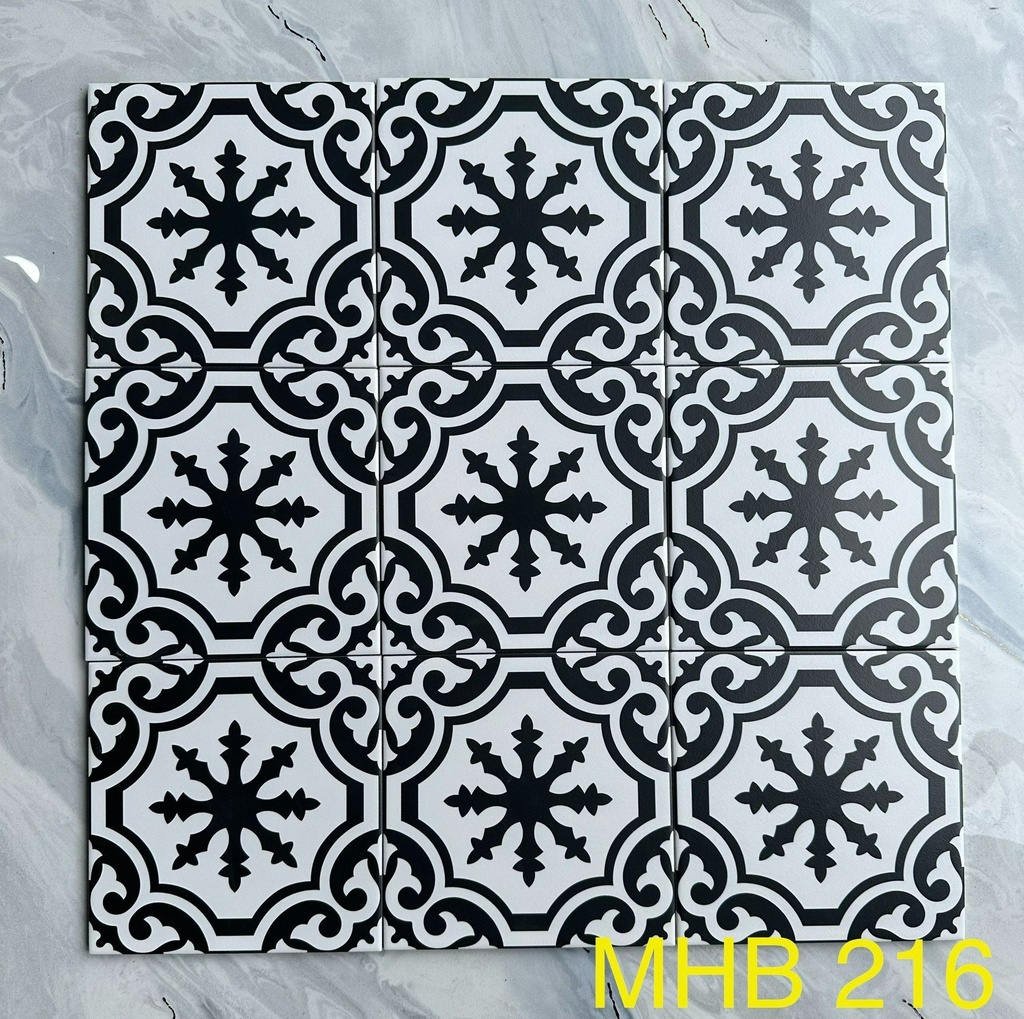 Gạch bông Trung Quốc, men mờ xương porcelain, KT 200x200, MHB216 (1 hộp/25 viên/1m2)
