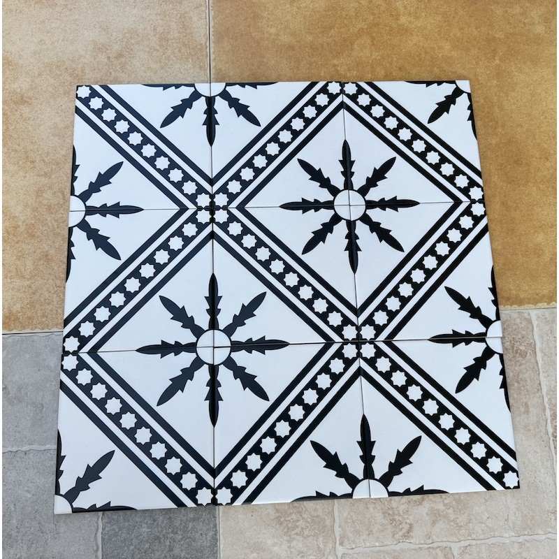 Gạch bông Trung Quốc, men mờ xương porcelain, KT 200x200. MHB398 (1 hộp/25 viên/1m2)