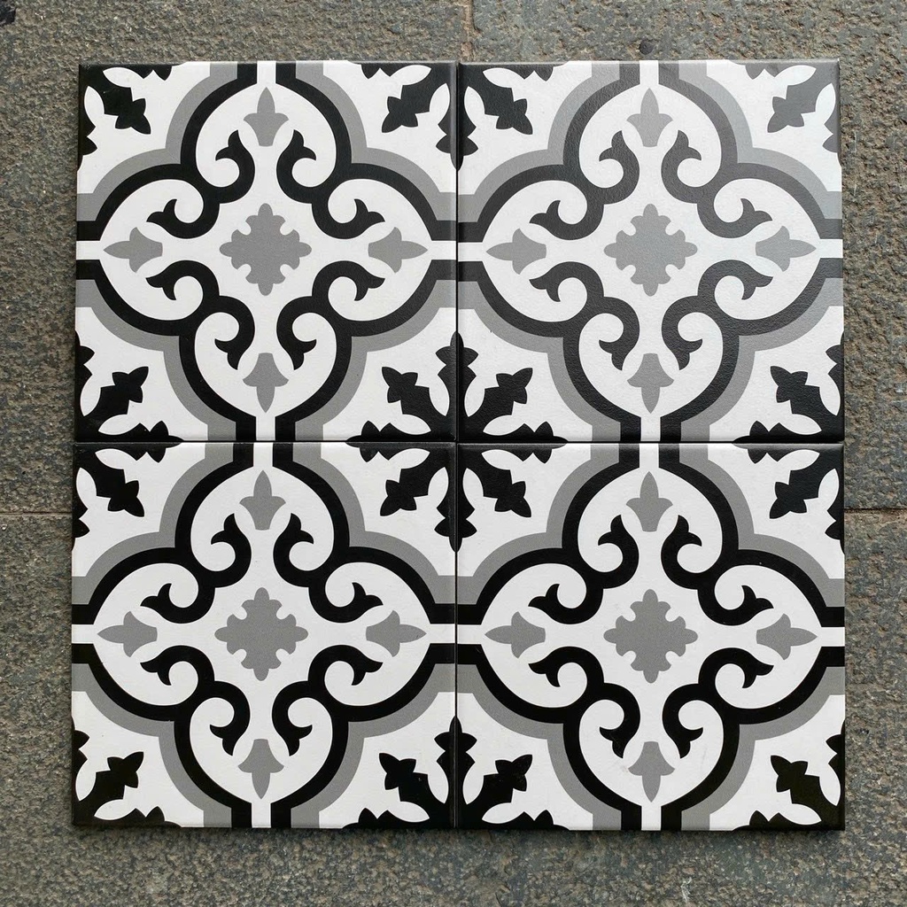 Gạch bông Trung Quốc, men mờ xương porcelain, KT 200x200mm, XS2005 (1 hộp/25 viên/1m2)