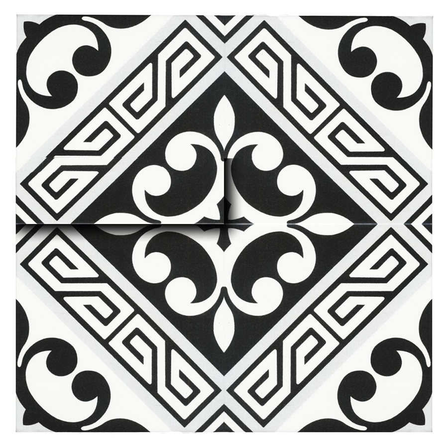 Gạch bông Trung Quốc, men mờ xương porcelain, KT 200x200mm, DC216 (1 hộp/25 viên/1m2) (BD trắng)