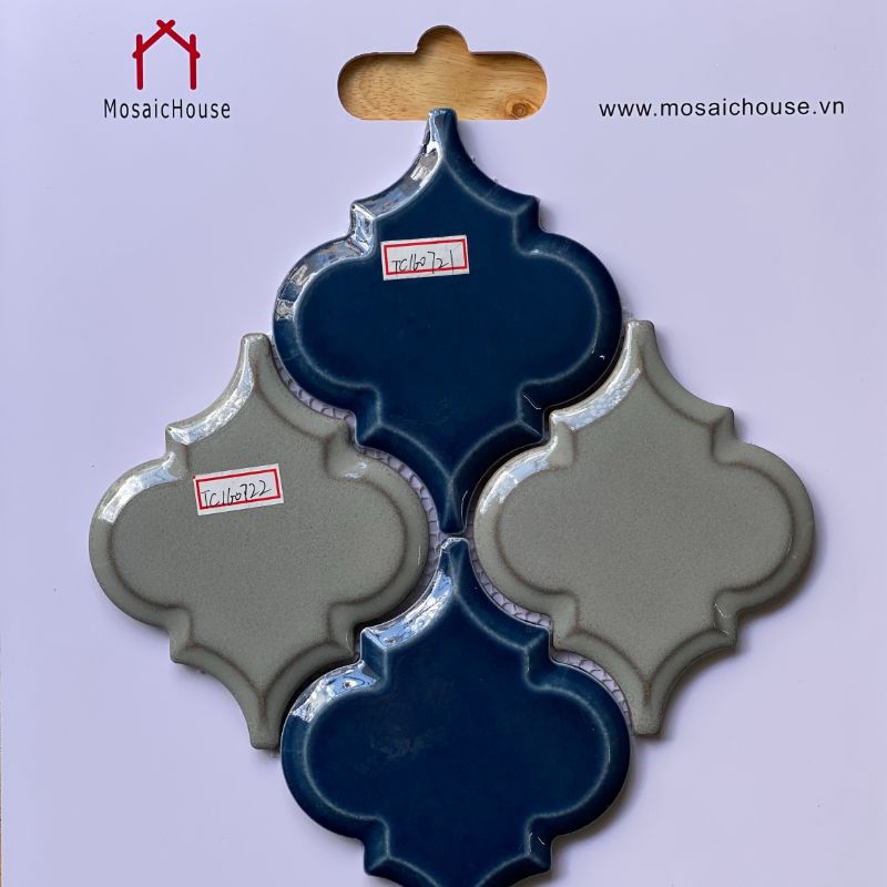 Mosaic Lồng Đèn Màu Xám Xanh Dương