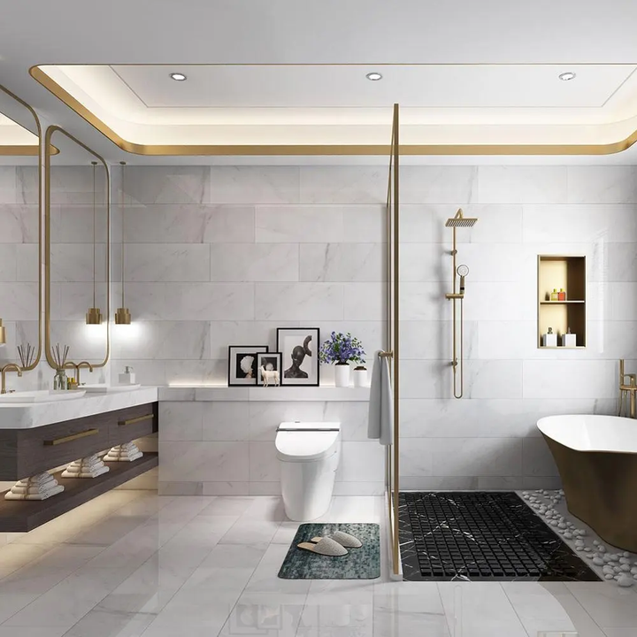 Gạch ốp tường cẩm thạch trắng Centurymosaic 18x18 inch