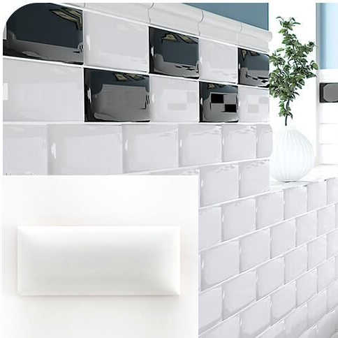 Gạch ốp tường men trắng trong nhà tắm, nhà vệ sinh, nhà bếp