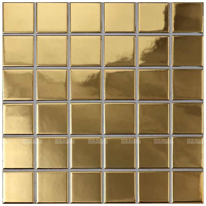 Gạch MOSAIC Vàng Bóng Loại Vuông 48x48mm