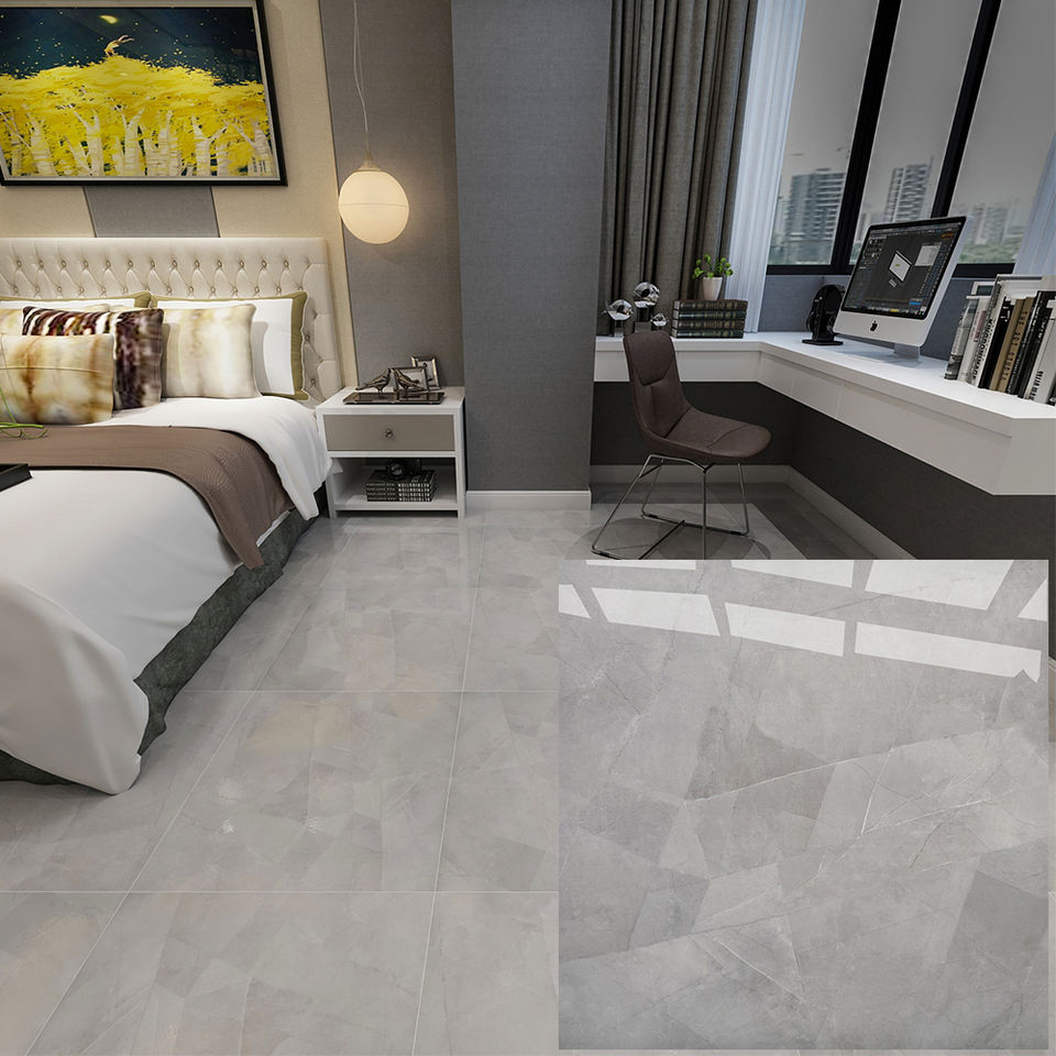 Gạch lát nền phòng ngủ giả đá cẩm thạch, sứ tráng men cao cấp 60x60