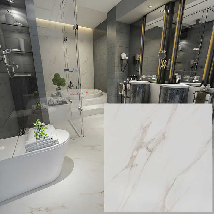 Gạch lát nền men mờ trắng vân đá cẩm thạch 600 x 600mm