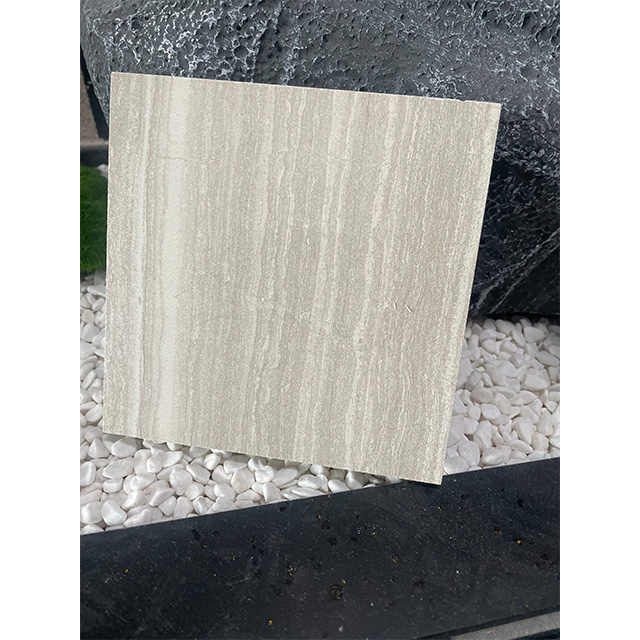 Gạch lát tường và sàn men sứ/gốm thiết kế hiện đại màu gỗ xám chống trơn, chịu lửa dùng cho cảnh quan ngoài trời