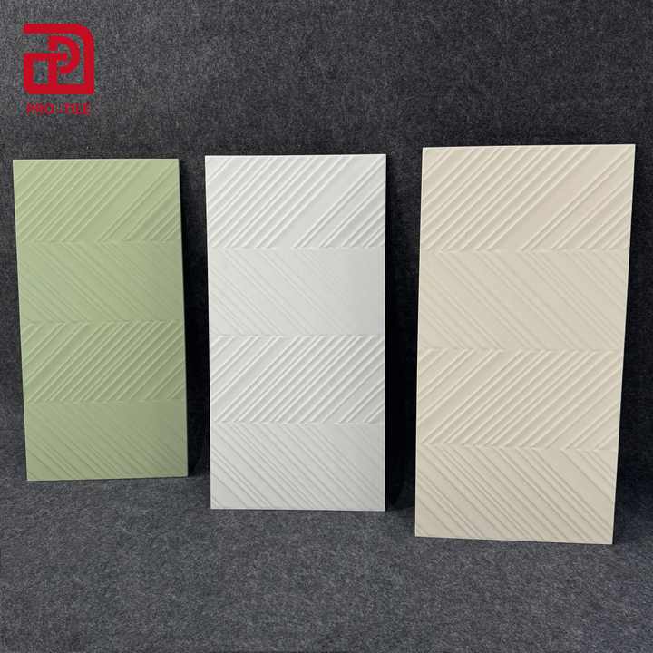 Gạch ốp tường phòng tắm phong cách Bắc Âu màu trơn 300x600mm