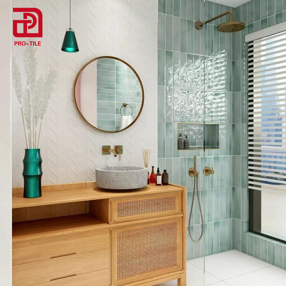 Gạch ốp tường phòng tắm men bóng cao cấp phong cách Bắc Âu 300*600mm