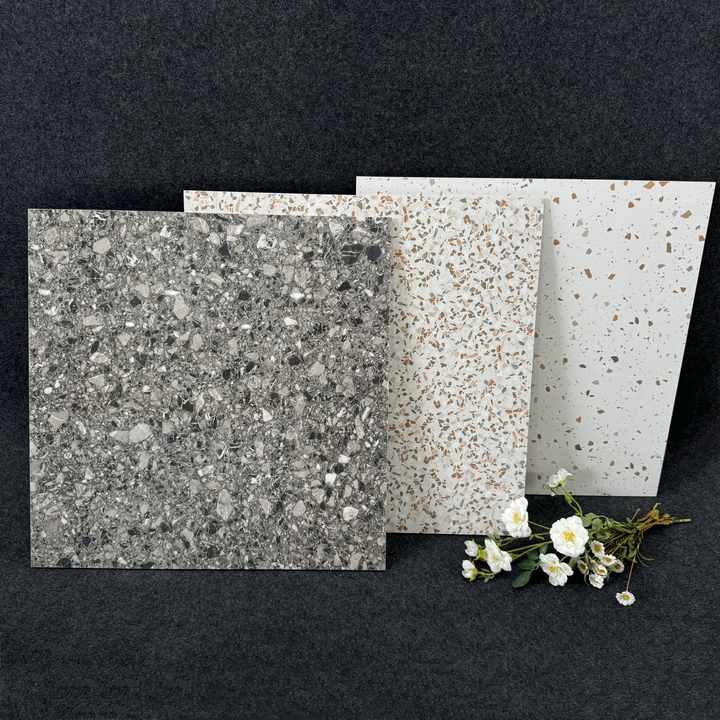 Gạch lát nền giả đá Terrazzo bề mặt bóng 60x60cm