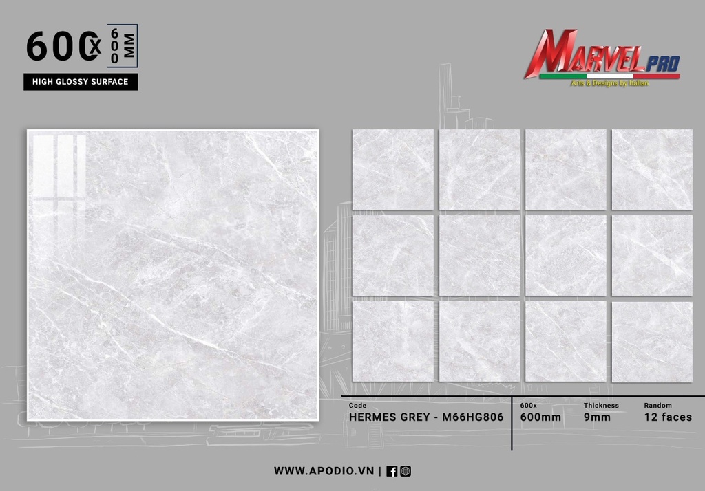 Gạch ốp lát Apodio M66HG806 (Bóng)