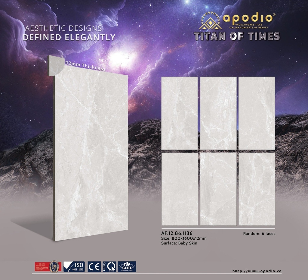 Gạch ốp lát Apodio 80x160 AF.12.86.1136 dày 12mm (French Imperiale)