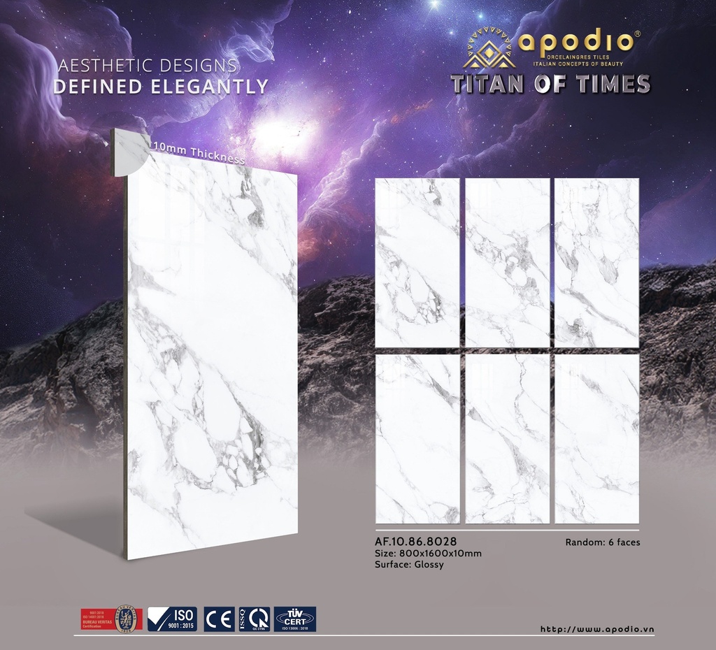 Gạch ốp lát Apodio 80x160 AF.10.86.8028 (Calacatta Oro)