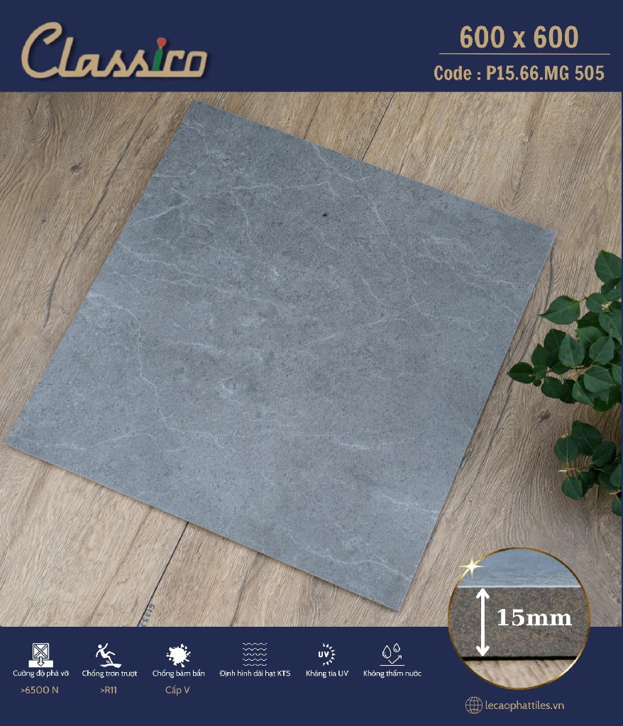 Gạch ốp lát Apodio CLASSICO P1566MG505 (Mờ) (15mm)
