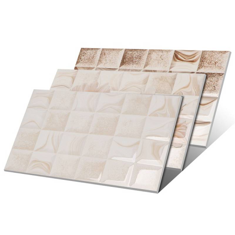 Gạch men 3D chống thấm ốp tường phòng tắm 250x400mm màu nâu