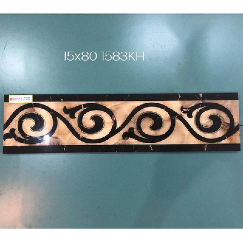 Gạch ốp chân tường ánh kim kích thước 15x80cm 1583KH