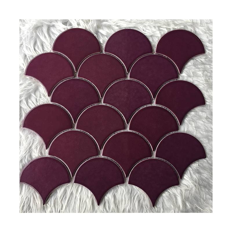 Gạch mosaic gốm hình vảy cá trang trí hồ bơi 300x300mm YD-Y0909 màu tím