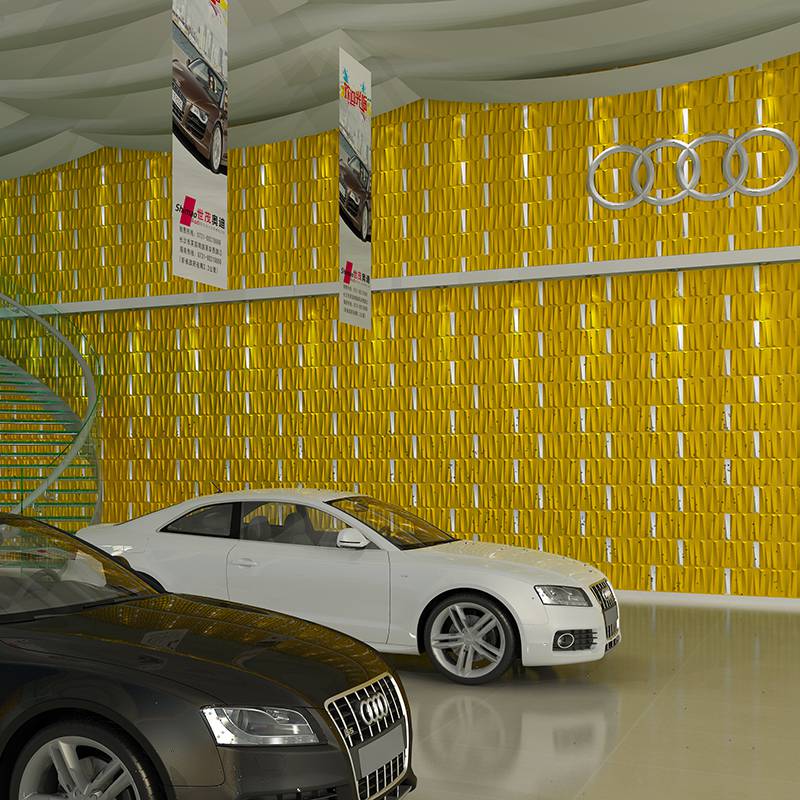 Gạch 3d ốp tường trang trí chống thấm màu vàng