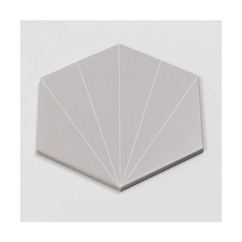 Gạch thẻ trang trí hình lục giác 3D 115*200*230mm A026 màu xám