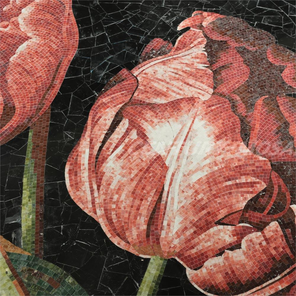 Tranh khảm đá tự nhiên thủ công Centurymosaic hoa văn hoa