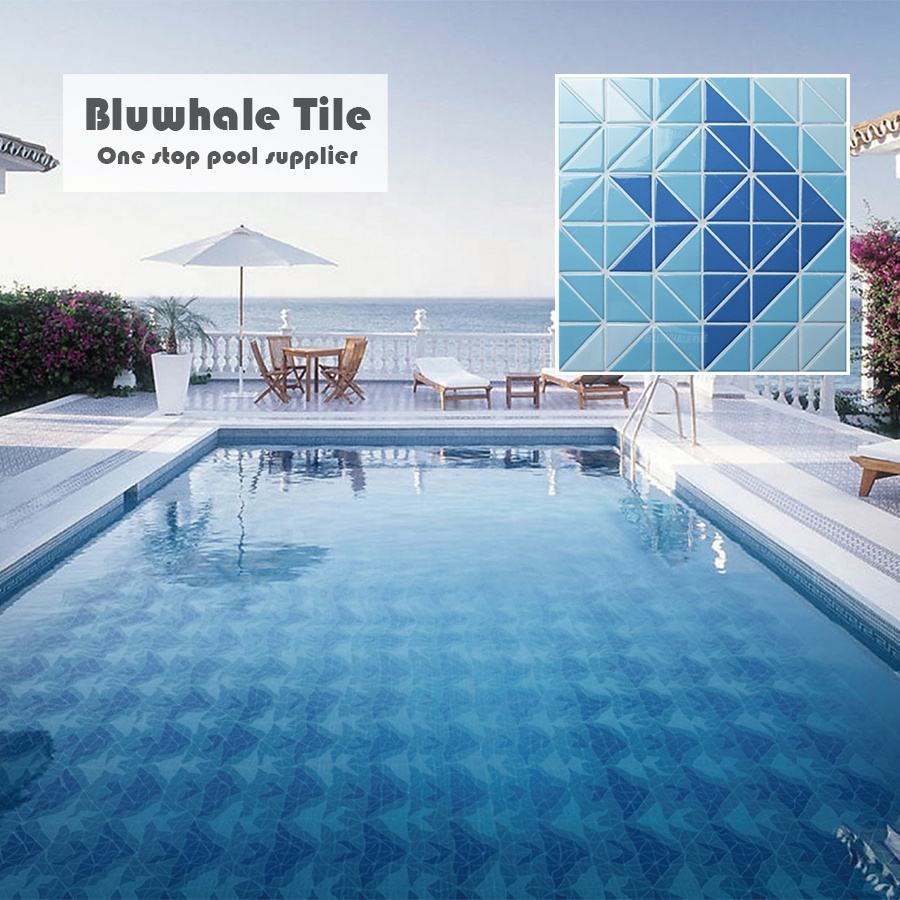 Gạch ốp tường trang trí nhà tắm, spa, ngoài trời, hình cá, mẫu tùy chỉnh, hình tam giác, men bóng, gốm sứ, bể bơi