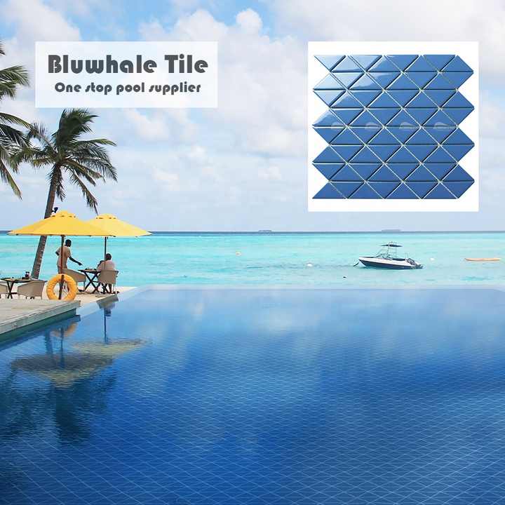 Gạch ốp tường phòng tắm màu xanh đậm Bluewhale tùy chỉnh