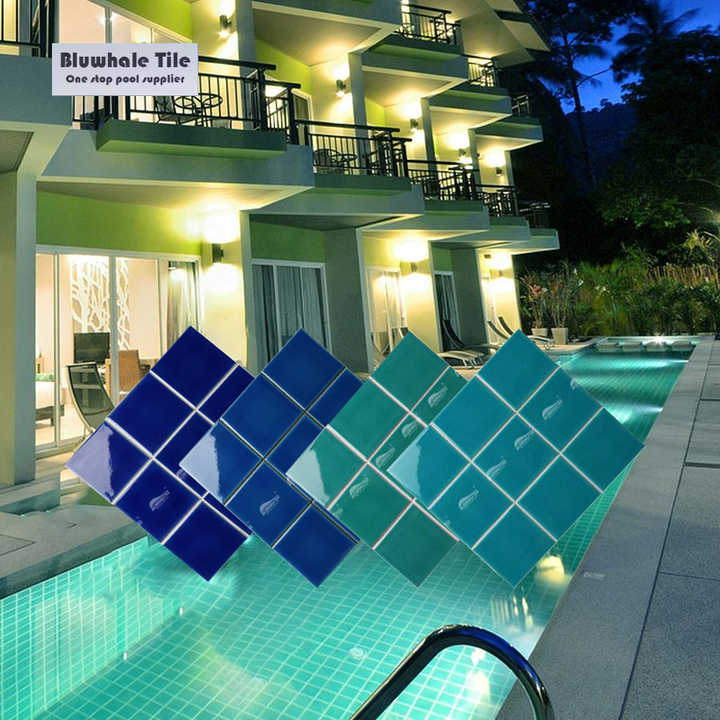 Gạch lát nền mảnh ghép gốm sứ màu xanh lục nứt kiểu dáng hiện đại