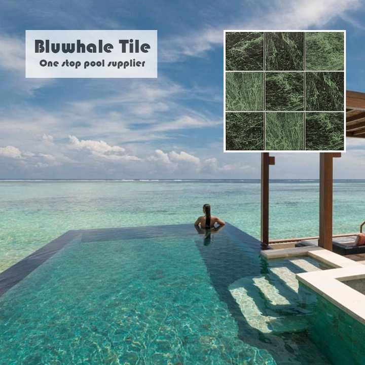 Gạch bể bơi xanh Sukabumi 4x4 giá nhà máy Bluwhale
