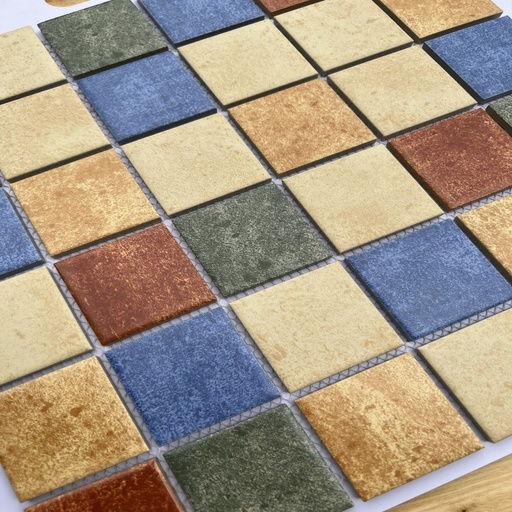 [P48M06] Gạch Mosaic gốm mix men rạn đơn 4 màu P48M06