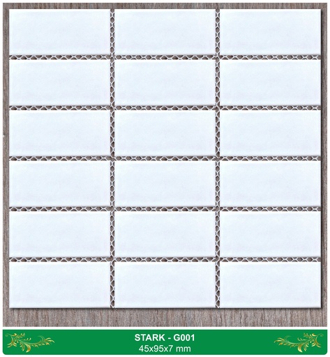 [G001] Gạch Mosaic trắng bóng 45x95mm mã G001