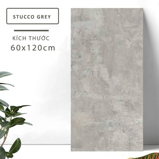 [Stucco Grey_60120] Gạch khổ lớn cao cấp Ấn Độ men matt KT 600x1200mm Stucco Grey