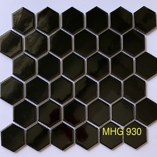 [MHG930] Gạch mosaic lục giác đen bóng MHG930