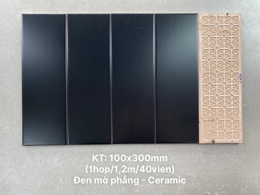 [DSH-M1307Y] Gạch thẻ đen mờ phẳng KT 100x300mm M1307Y
