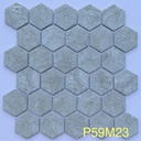 Gạch mosaic lục giác xám P59M23