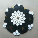 Gạch Mosaic Đá Bazan Hoa Hình Lục Giác Đá Centurymosaic Màu Đen