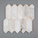 Gạch ốp tường nhà bếp Mosaic đá cẩm thạch CenturyMosaic hình lục giác dài màu trắng be