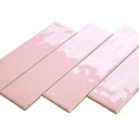 Gạch ốp tường kiểu tàu điện ngầm màu hồng bóng 75*300mm bề mặt gợn sóng