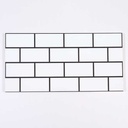 Gạch ốp tường gốm sứ trắng hiện đại 300*600mm với đường kẻ đen bóng