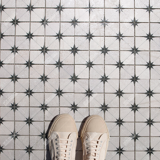 [106127302363] Gạch khảm đá Travertine in phun kiểu Ma-rốc cổ điển 48x48mm